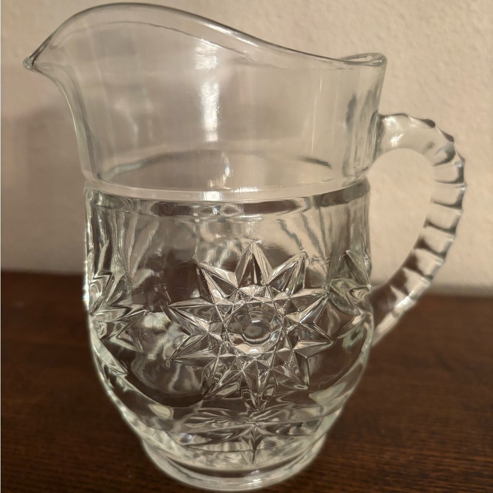 vintage Anchor Hocking Early American Prescut (EAPC) glass pint pitcher